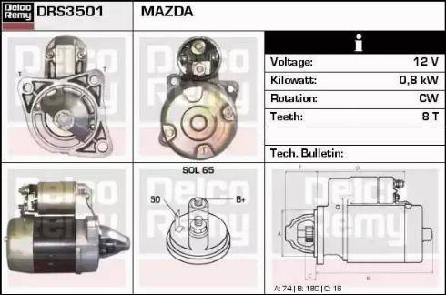 Remy DRS3501 - Стартер autospares.lv