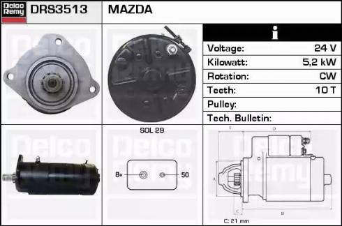 Remy DRS3513 - Стартер autospares.lv