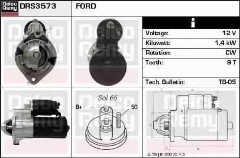 Remy DRS3573 - Стартер autospares.lv