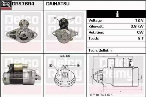 Remy DRS3694 - Стартер autospares.lv