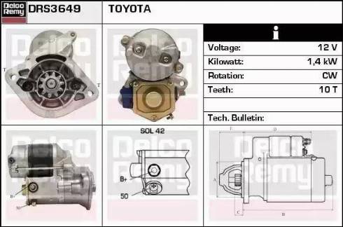 Remy DRS3649 - Стартер autospares.lv