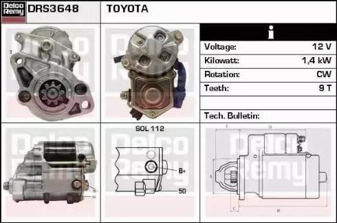 Remy DRS3648 - Стартер autospares.lv