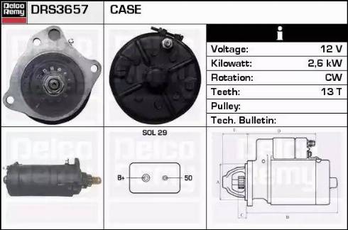 Remy DRS3657 - Стартер autospares.lv