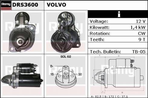 Remy DRS3600X - Стартер autospares.lv