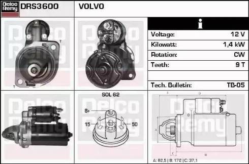 Remy DRS3600 - Стартер autospares.lv