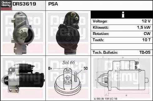 Remy DRS3619 - Стартер autospares.lv