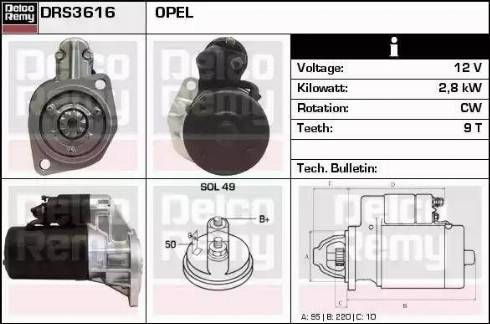 Remy DRS3616 - Стартер autospares.lv