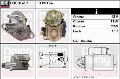 Remy DRS3637 - Стартер autospares.lv