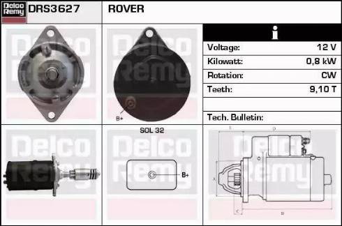 Remy DRS3627 - Стартер autospares.lv