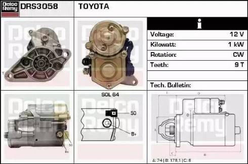 Remy DRS3058 - Стартер autospares.lv