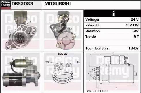 Remy DRS3088 - Стартер autospares.lv