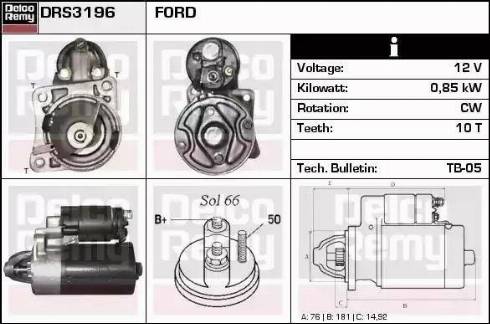 Remy DRS3196 - Стартер autospares.lv