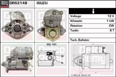 Remy DRS3148 - Стартер autospares.lv