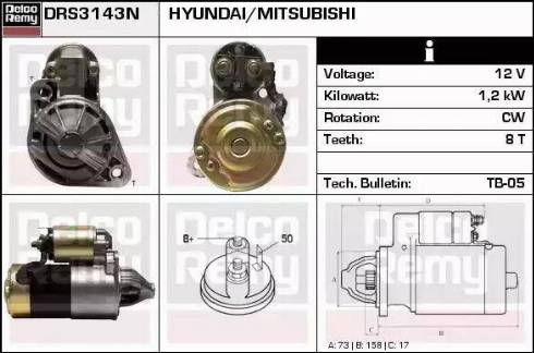 Remy DRS3143N - Стартер autospares.lv