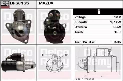 Remy DRS3155 - Стартер autospares.lv