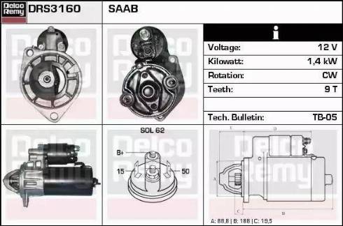 Remy DRS3160 - Стартер autospares.lv