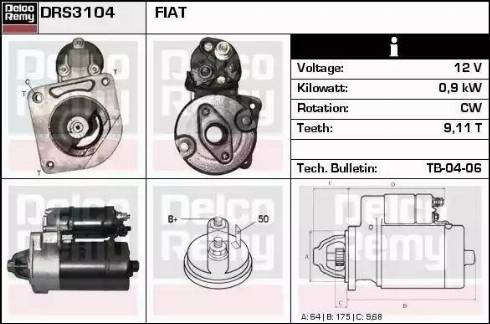 Remy DRS3104 - Стартер autospares.lv