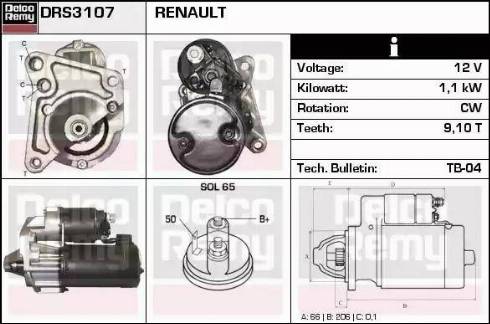 Remy DRS3107 - Стартер autospares.lv