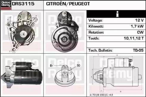 Remy DRS3115 - Стартер autospares.lv