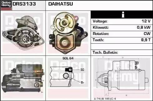 Remy DRS3133 - Стартер autospares.lv