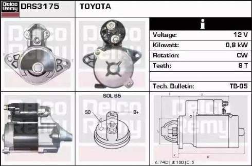 Remy DRS3175 - Стартер autospares.lv