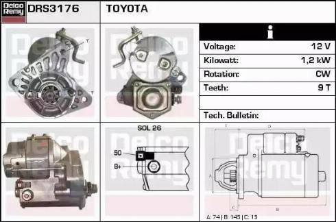 Remy DRS3176 - Стартер autospares.lv