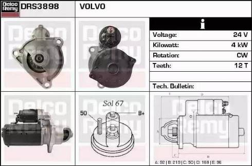 Remy DRS3898 - Стартер autospares.lv