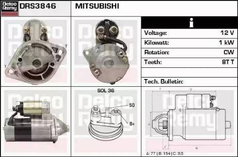 Remy DRS3846 - Стартер autospares.lv