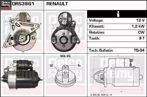 Remy DRS3861 - Стартер autospares.lv