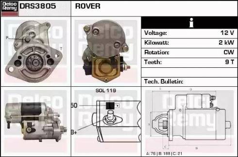 Remy DRS3805 - Стартер autospares.lv