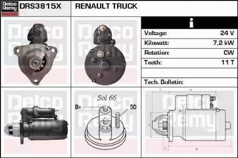 Remy DRS3815X - Стартер autospares.lv