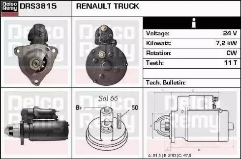 Remy DRS3815 - Стартер autospares.lv