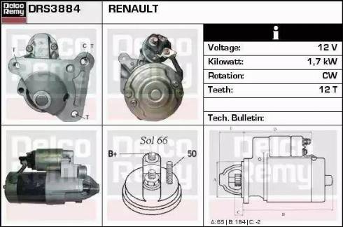 Remy DRS3884 - Стартер autospares.lv