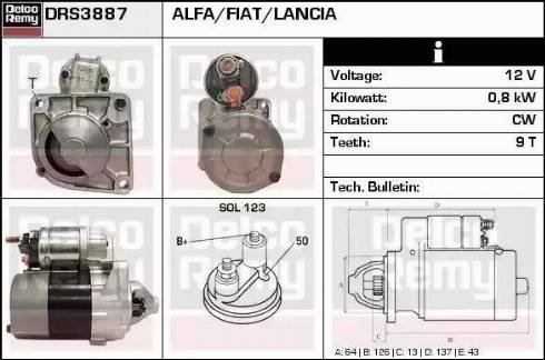 Remy DRS3887 - Стартер autospares.lv