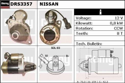 Remy DRS3357X - Стартер autospares.lv