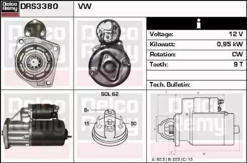 Remy DRS3380 - Стартер autospares.lv