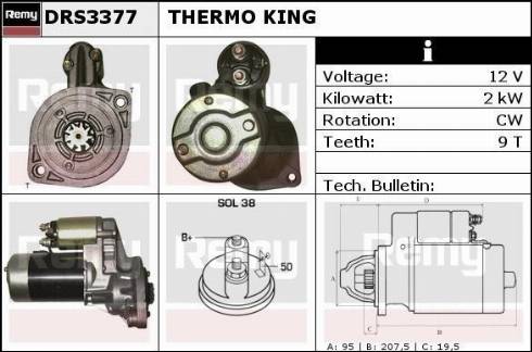 Remy DRS3377 - Стартер autospares.lv