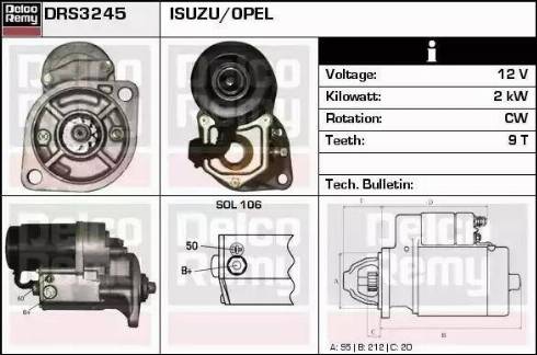 Remy DRS3245 - Стартер autospares.lv