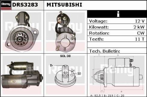 Remy DRS3283 - Стартер autospares.lv