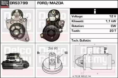 Remy DRS3799 - Стартер autospares.lv