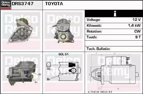 Remy DRS3747 - Стартер autospares.lv