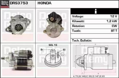 Remy DRS3753 - Стартер autospares.lv