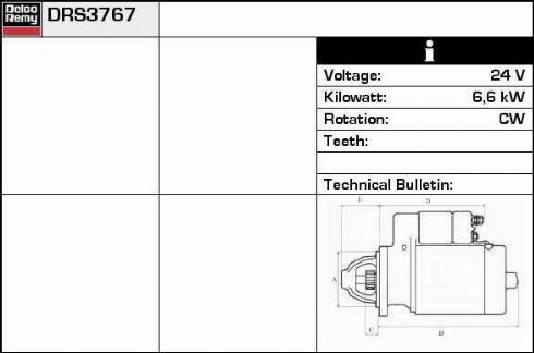 Remy DRS3767 - Стартер autospares.lv