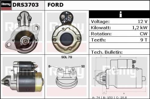 Remy DRS3703 - Стартер autospares.lv