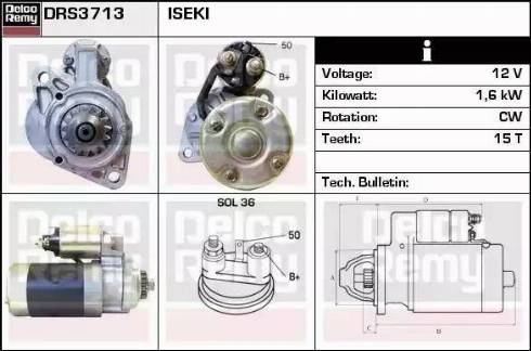 Remy DRS3713 - Стартер autospares.lv