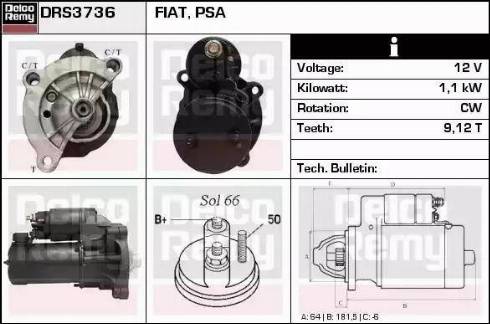 Remy DRS3736 - Стартер autospares.lv