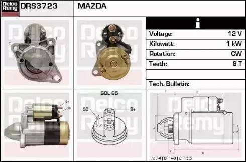 Remy DRS3723 - Стартер autospares.lv