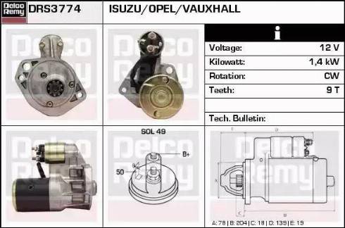 Remy DRS3774 - Стартер autospares.lv