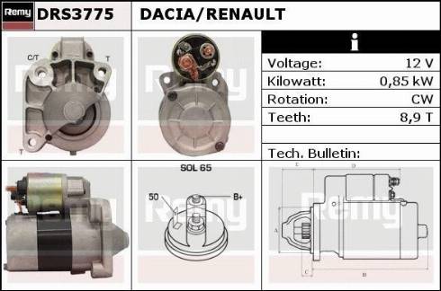 Remy DRS3775X - Стартер autospares.lv