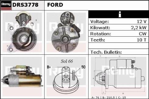 Remy DRS3778X - Стартер autospares.lv